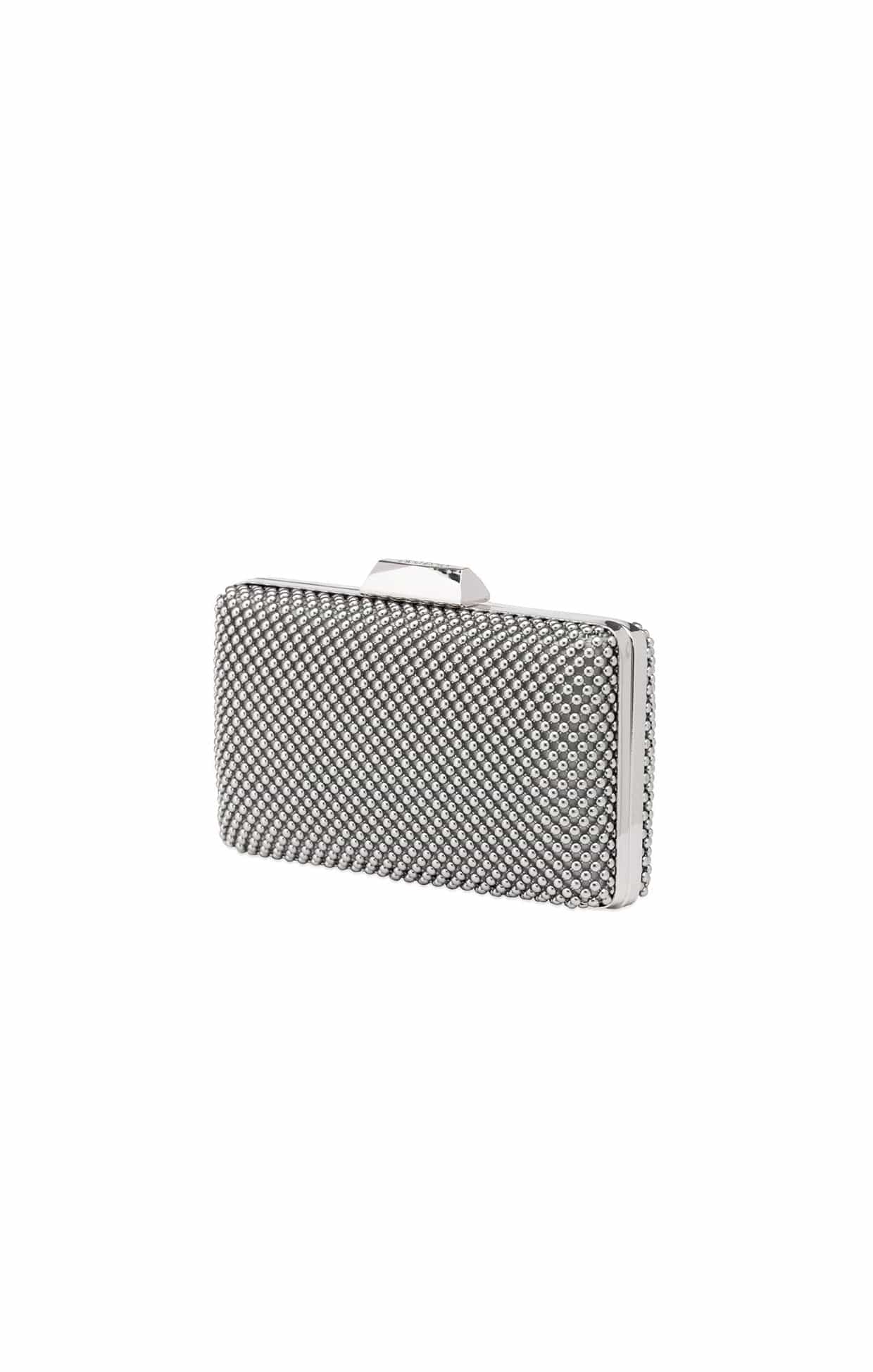 NATASHA BALL MESH CLUTCH IN SILVER - Image 2