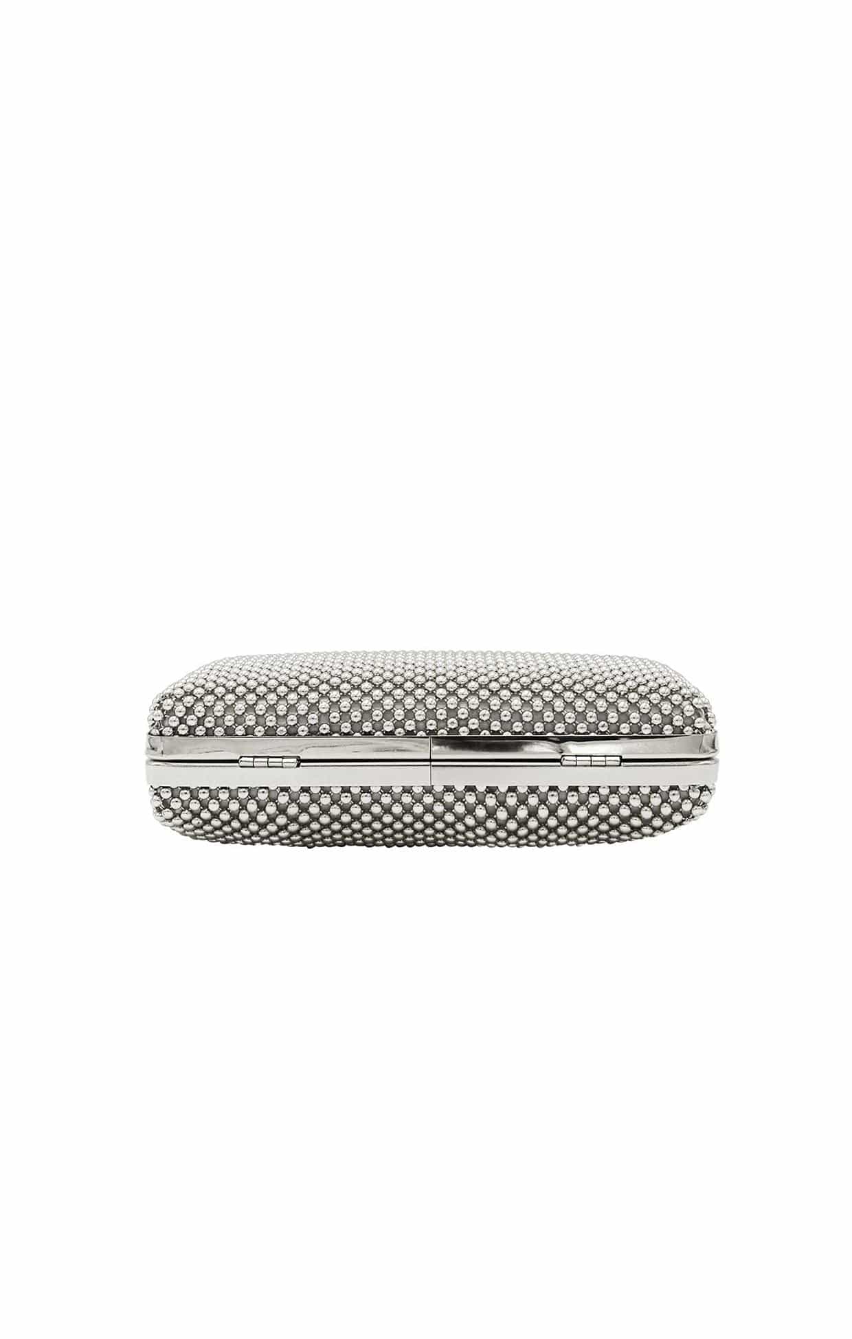 NATASHA BALL MESH CLUTCH IN SILVER - Image 4