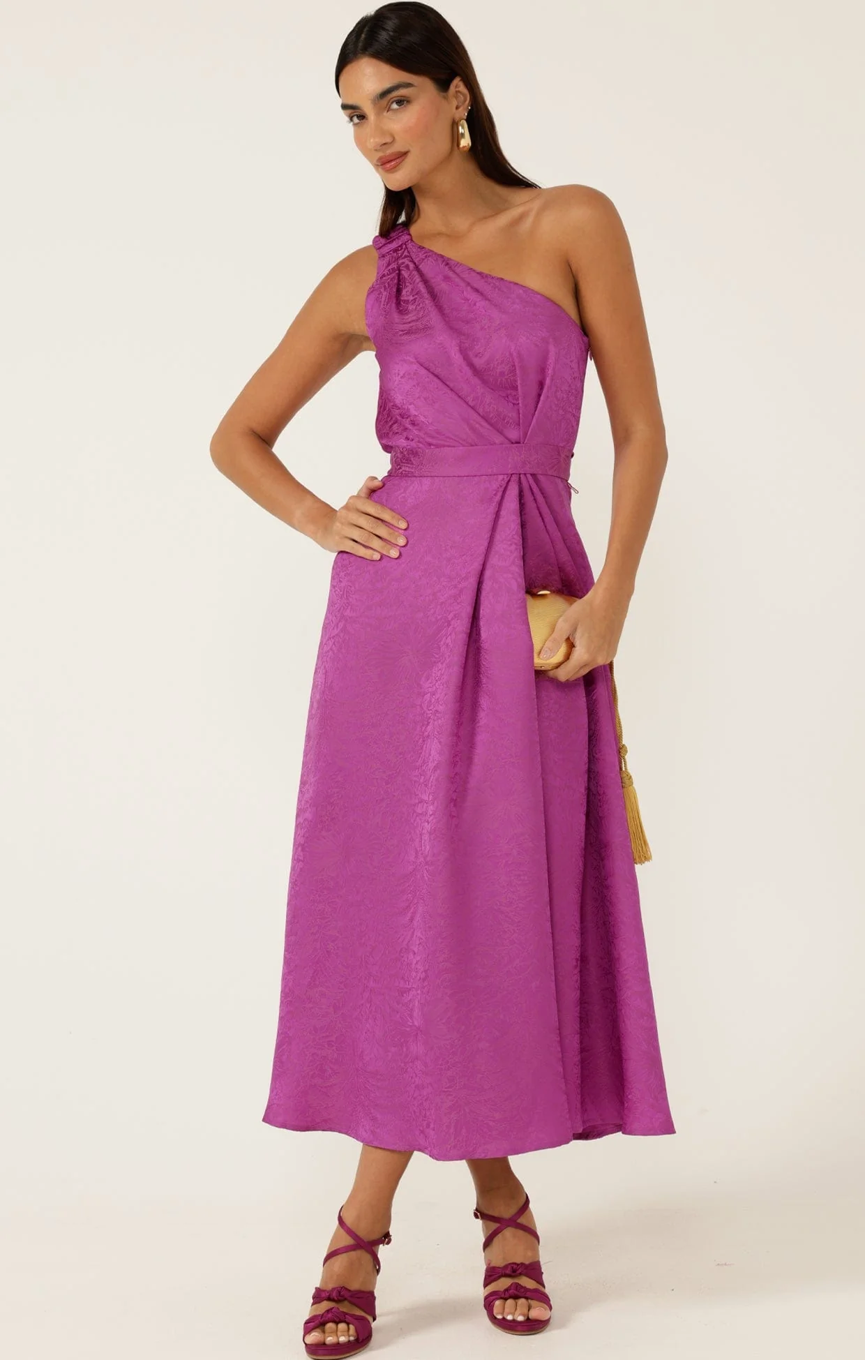 ORLEANS ONE SHOULDER MIDI DRESS - Image 3