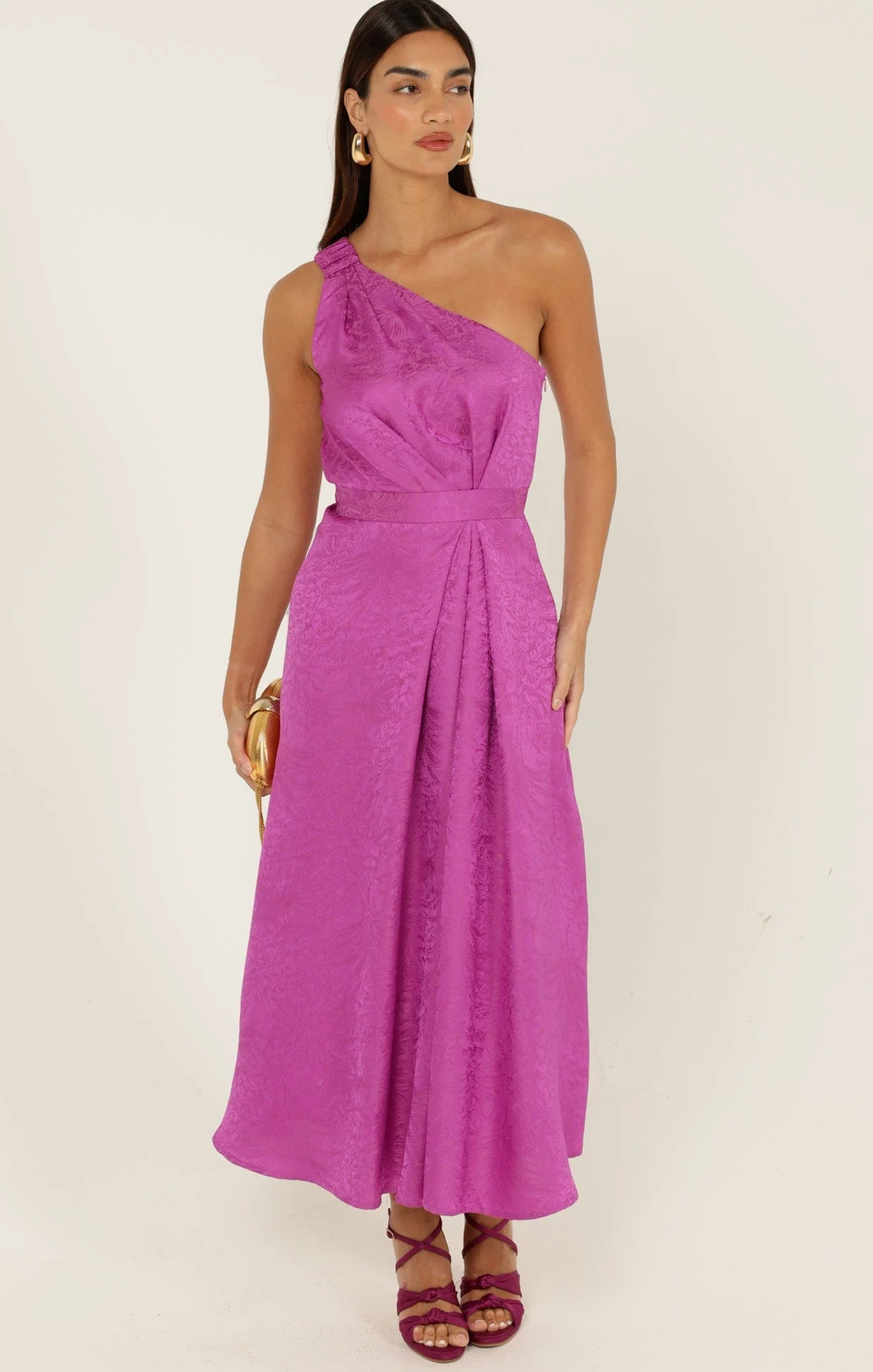 ORLEANS ONE SHOULDER MIDI DRESS - Image 4