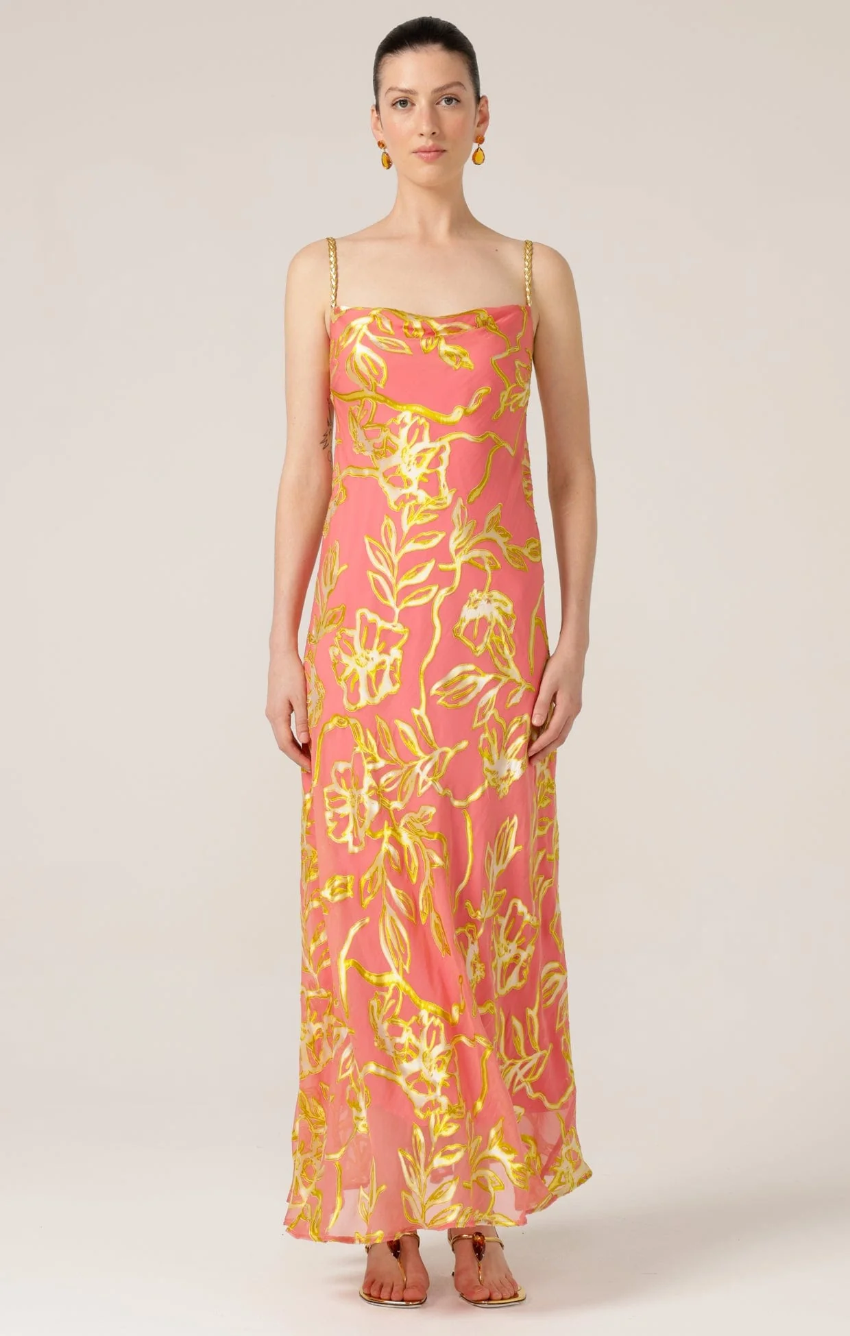 PEACH PHEASANT DRESS