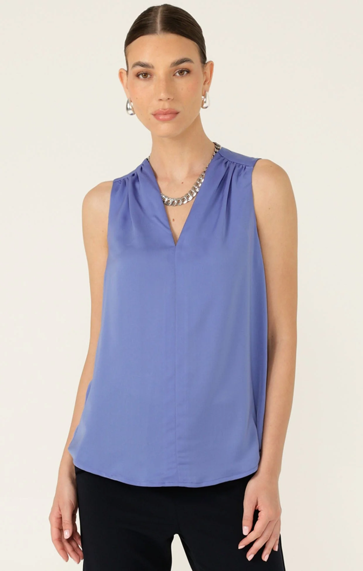 PIPER TOP IN CORNFLOWER