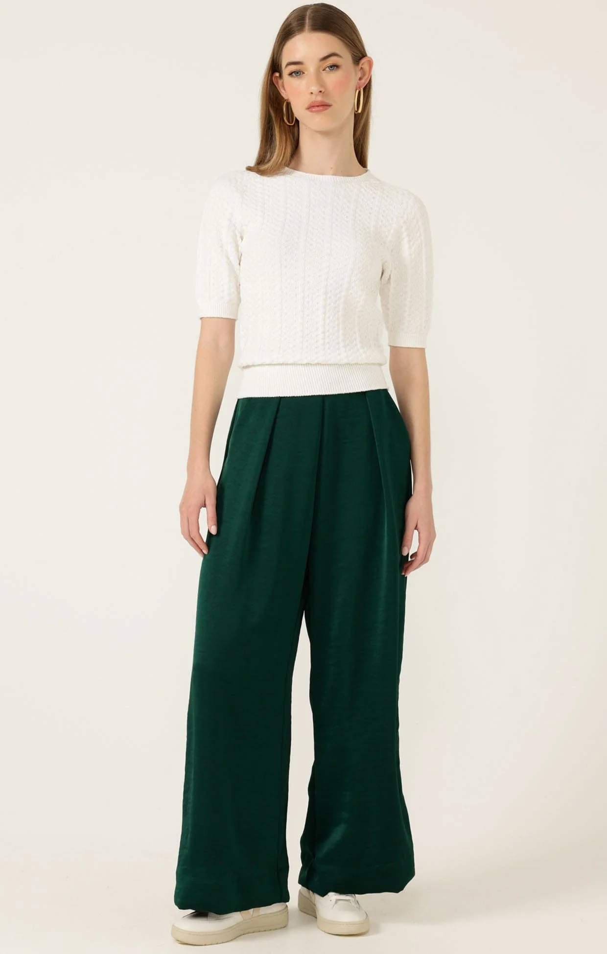 LUXE PLEATED TROUSER IN EMERALD - Image 5