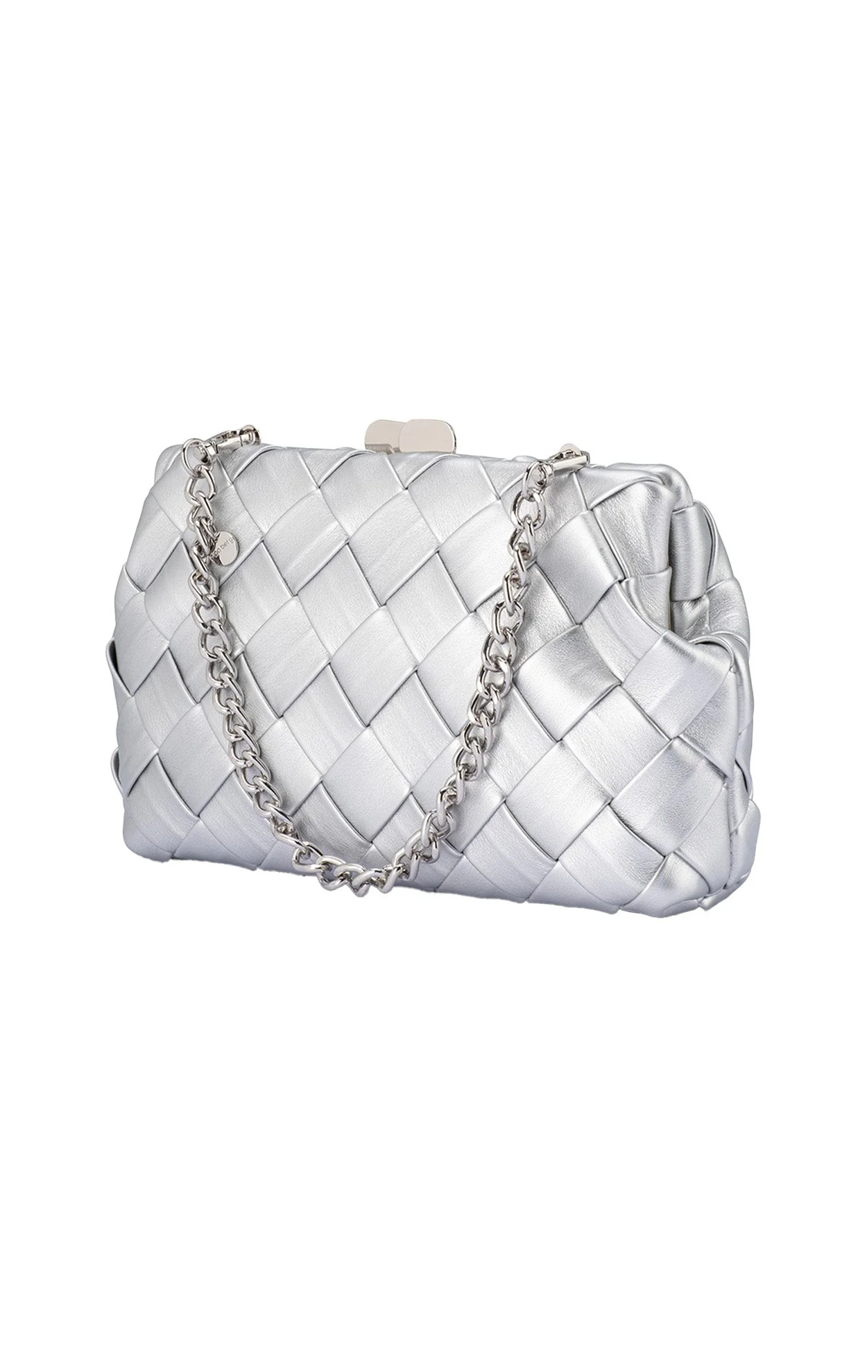 QUINN WOVEN CLUTCH IN SILVER - Image 2