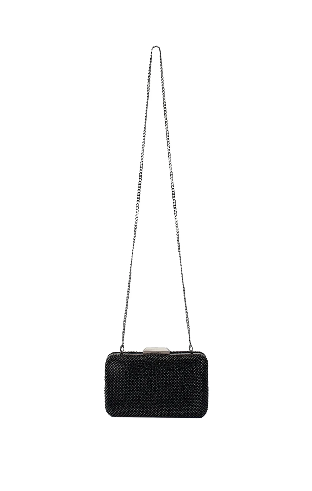 RONNY CRYSTAL MESH CLUTCH IN BLACK - Image 2