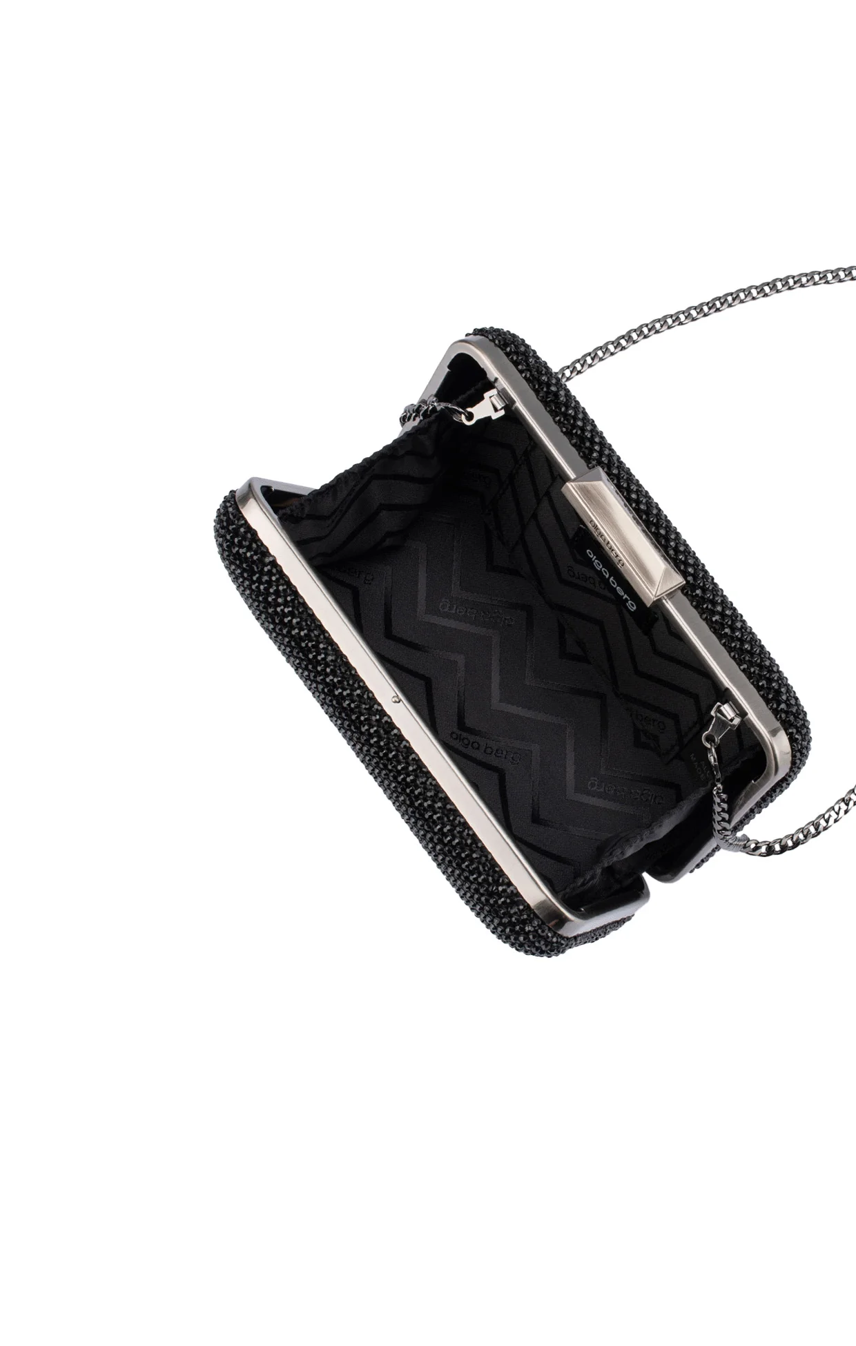 RONNY CRYSTAL MESH CLUTCH IN BLACK - Image 4
