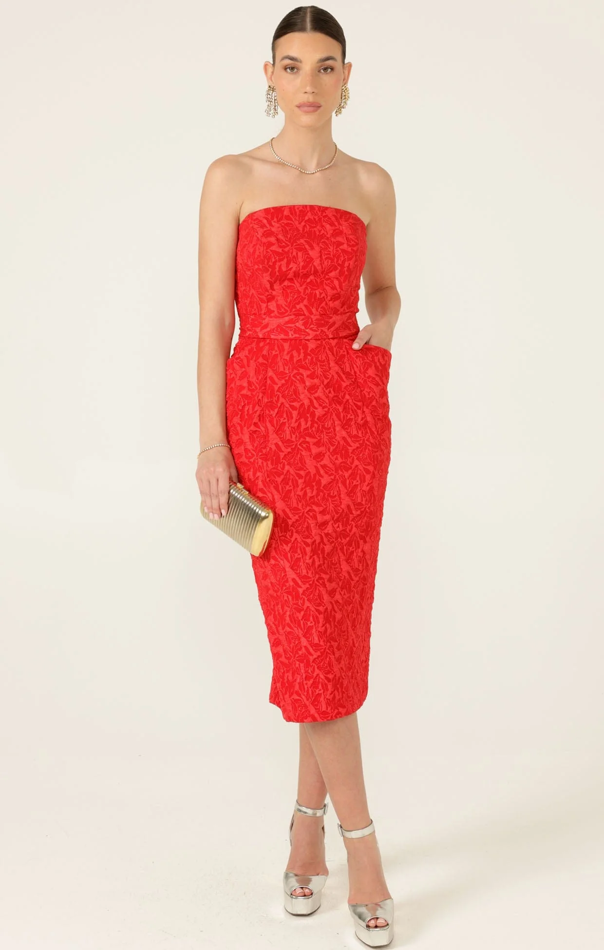 SAMBA DRESS AND BOLERO SET IN RED - Image 4
