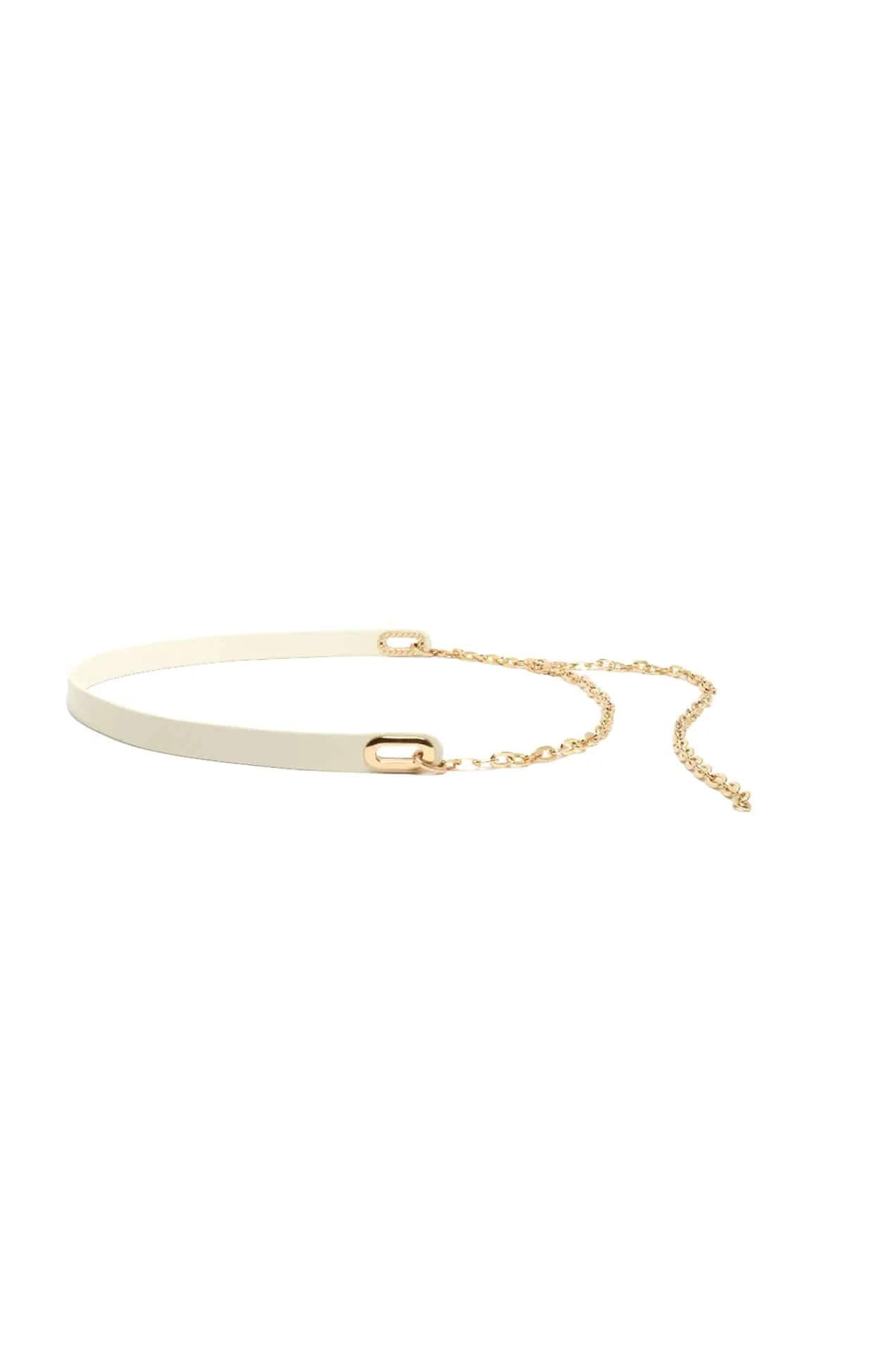 SLOANE CHAIN ACCENT BELT IN WHITE