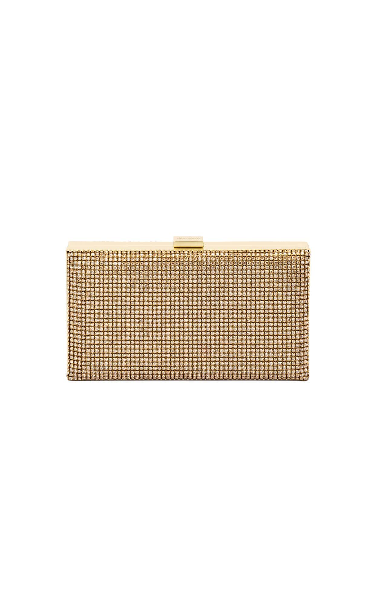 STEF CRYSTAL BOX CLUTCH BAG IN GOLD
