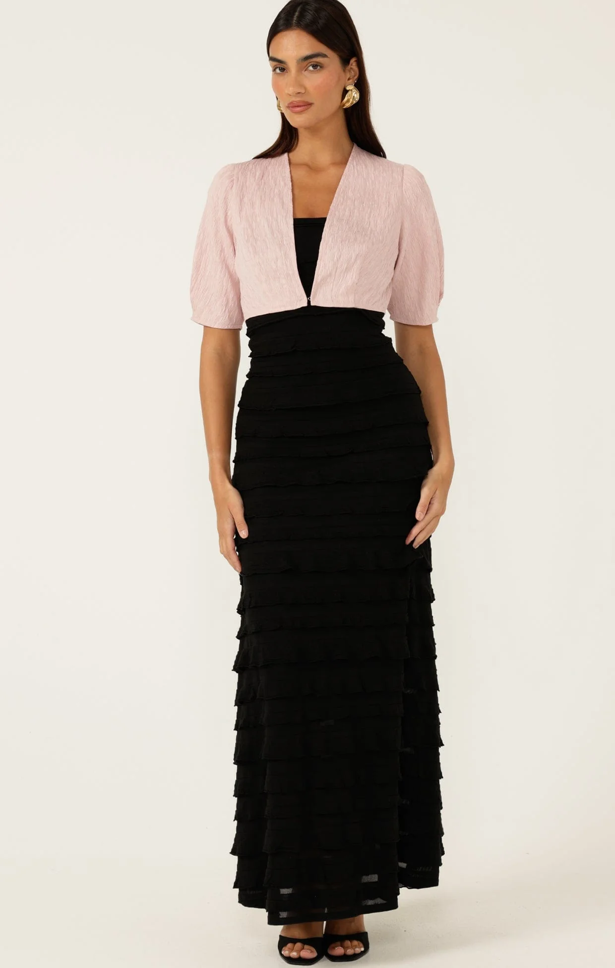 TUCK SLEEVE JACKET IN PALE PINK - Image 2