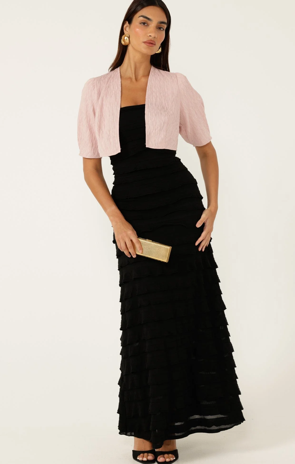 TUCK SLEEVE JACKET IN PALE PINK - Image 5