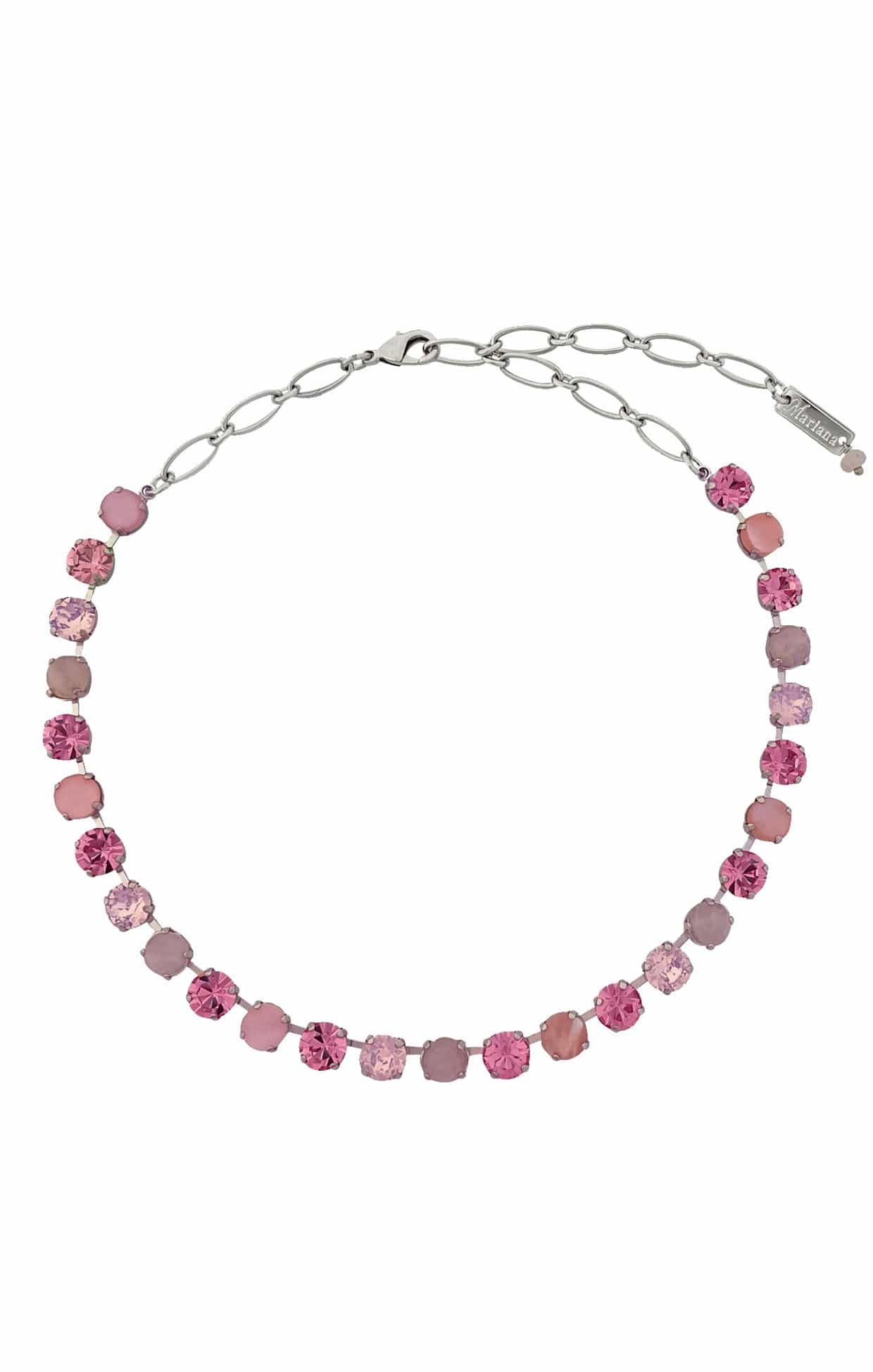VIENNA NECKLACE IN RHODIUM - PINK OPALITE