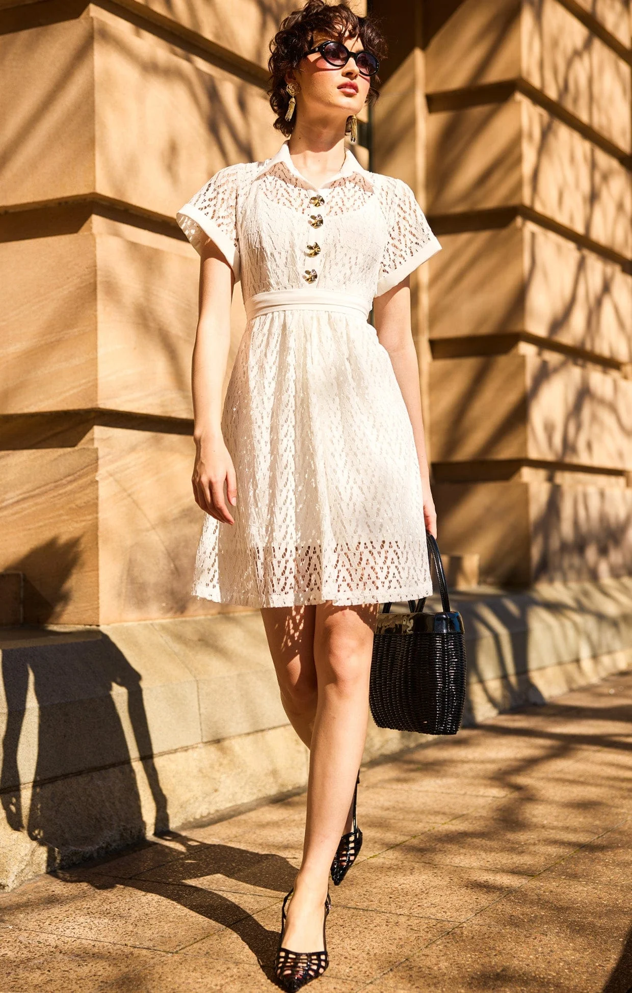 WHITE LOTUS SHIFT DRESS IN WHITE - Image 3