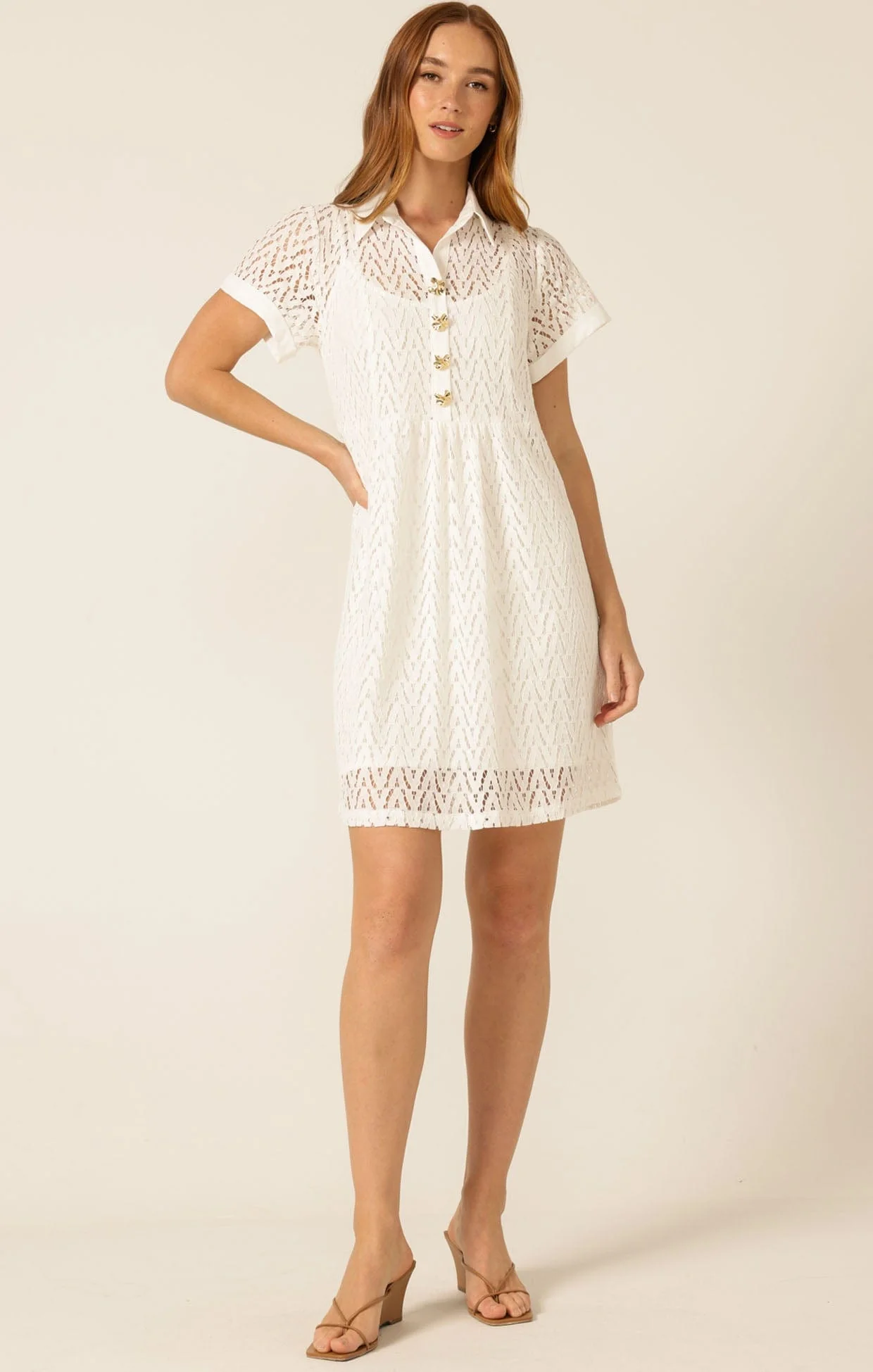 WHITE LOTUS SHIFT DRESS IN WHITE - Image 5