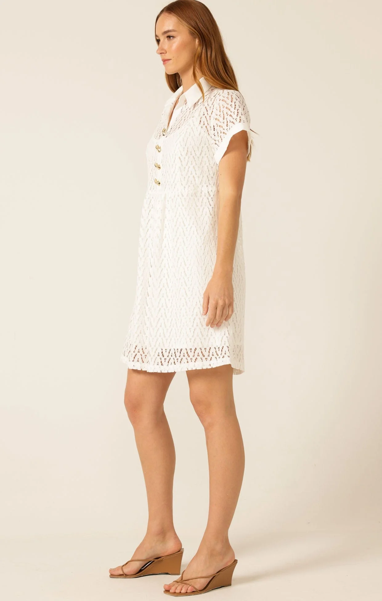 WHITE LOTUS SHIFT DRESS IN WHITE - Image 7