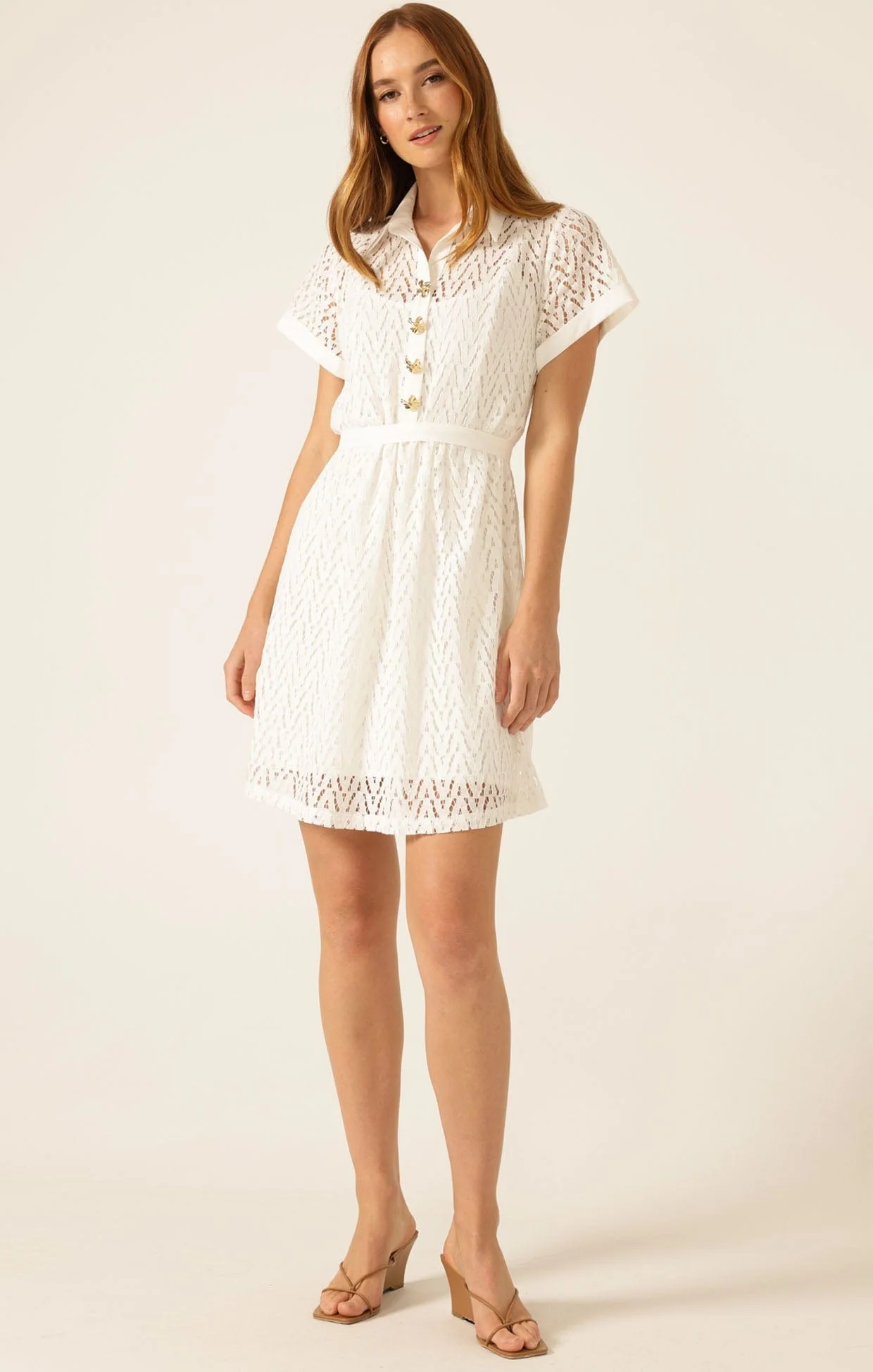 WHITE LOTUS SHIFT DRESS IN WHITE - Image 8